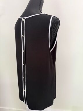 Anne Klein Black Sleeveless Top
With Back Accent Buttons